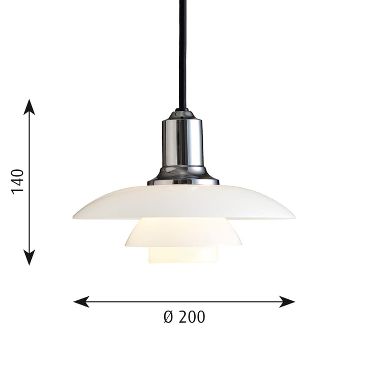 PH 2/1 hanglamp, Verchroomd hoogglans Louis Poulsen