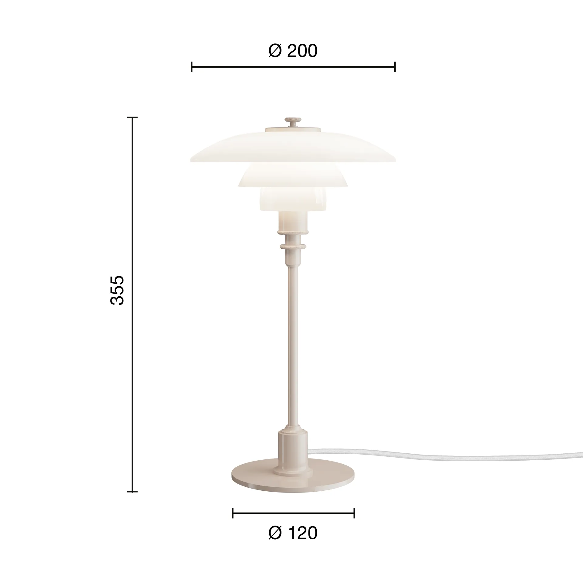 PH 2/1 tafellamp, Glossy beige Louis Poulsen