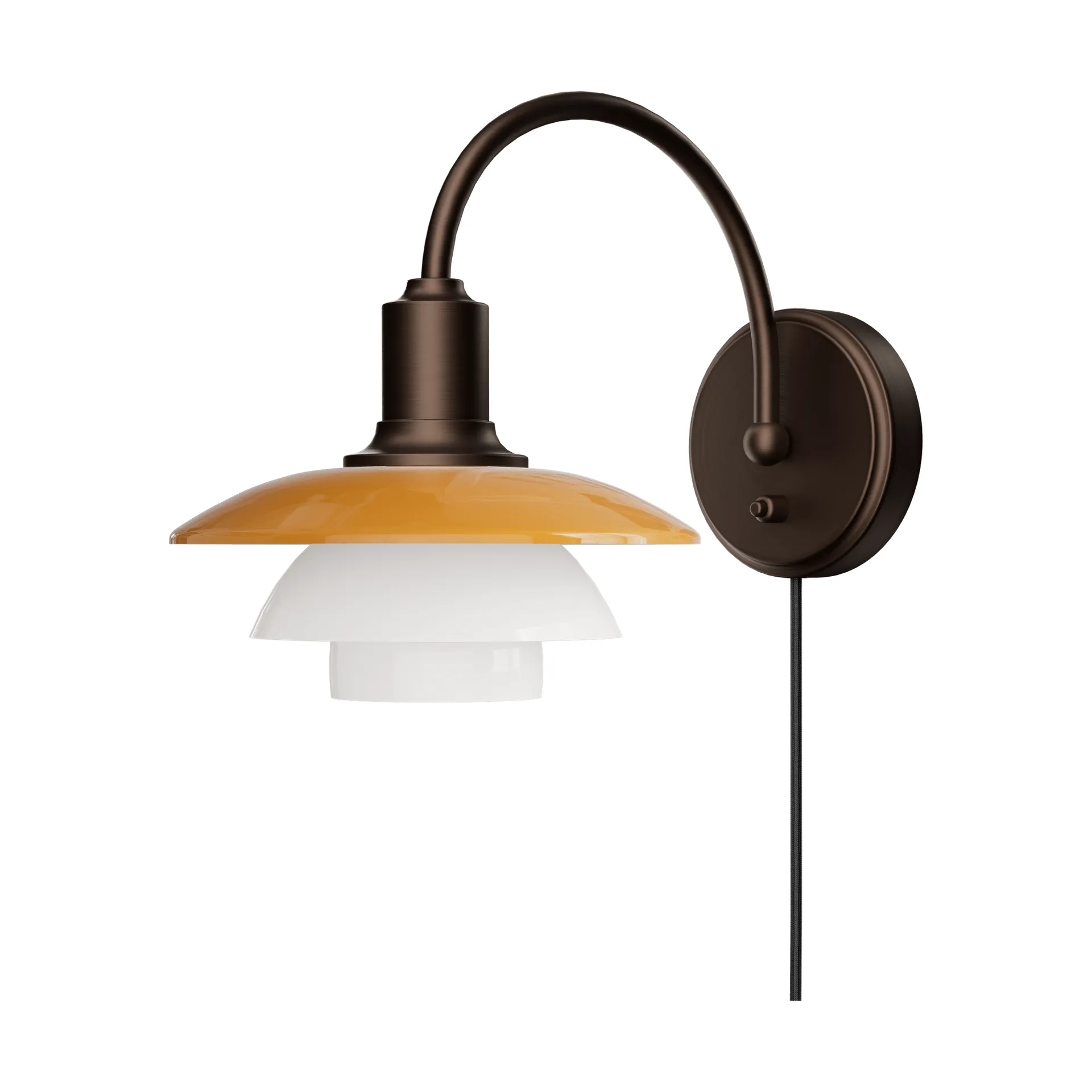 PH 2/2 Centenary Edition wandlamp, Amber-opaal wit, stekker Louis Poulsen