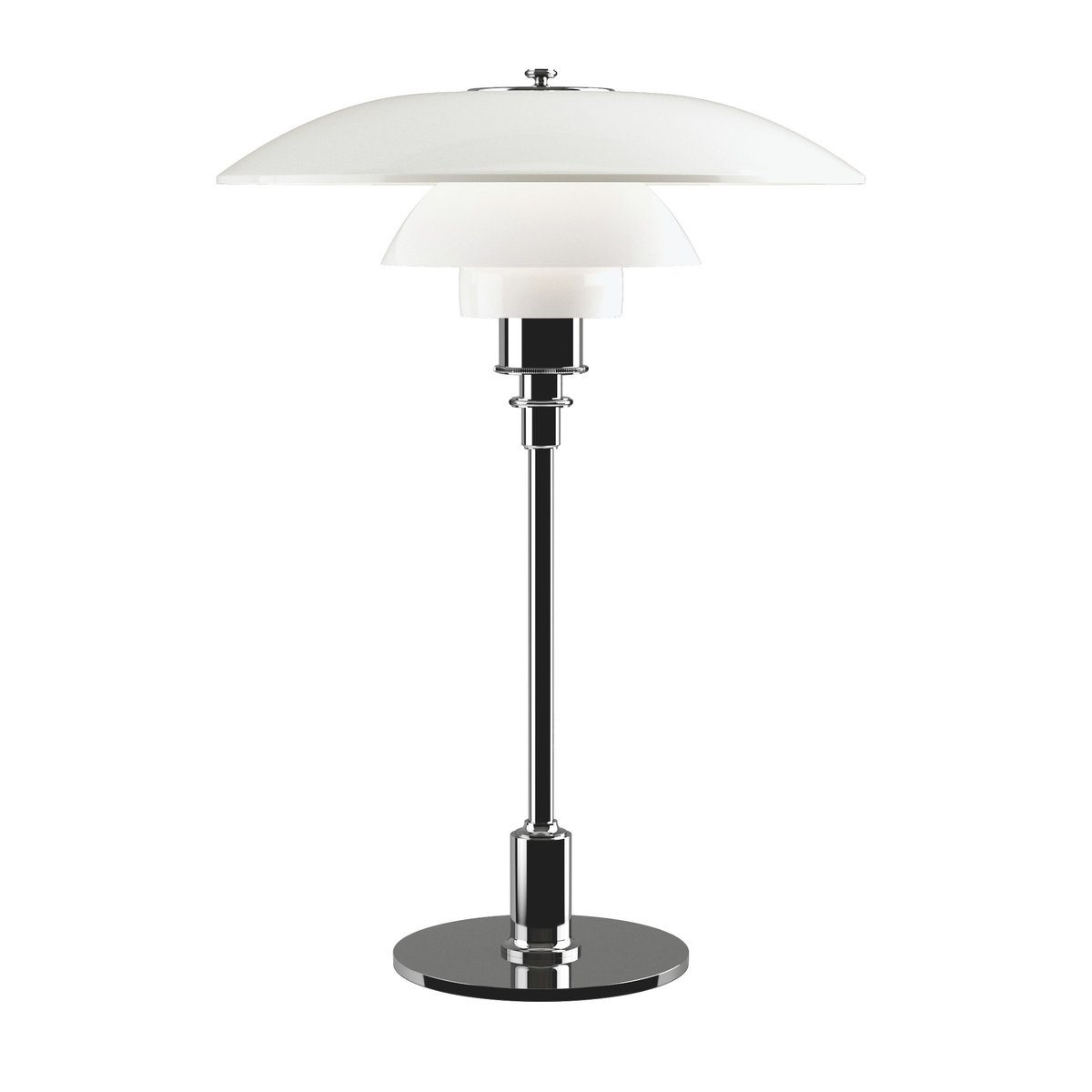 Louis Poulsen PH 3½-2 ½ opaalglas tafellamp Chroom | Scandinavisch Interieur | Bureau- & tafellampen | Zilverkleurig