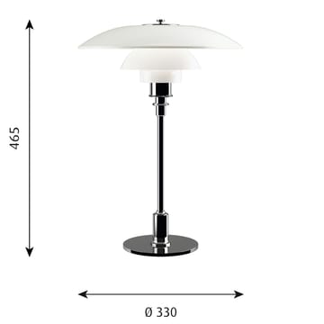 PH 3½-2½ opaalglas tafellamp - Chroom - Louis Poulsen