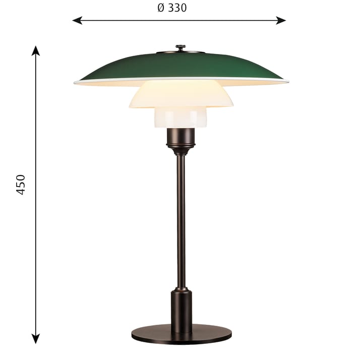 PH 3½-2½ tafellamp, Groen Louis Poulsen