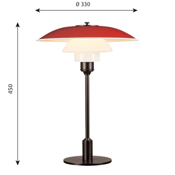 PH 3½-2½ tafellamp - Rood - Louis Poulsen