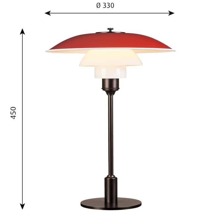 PH 3½-2½ tafellamp, Rood Louis Poulsen