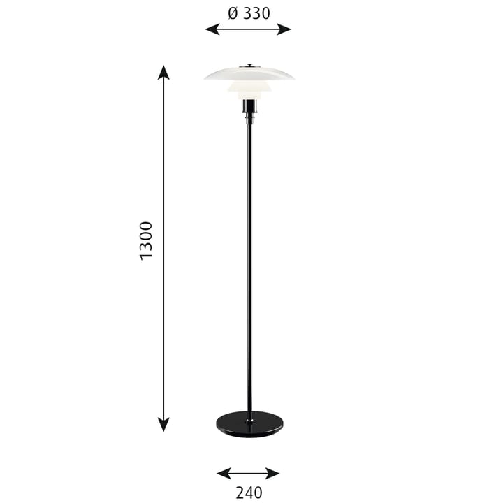 PH 3½-2½ vloerlamp, Zwart Louis Poulsen