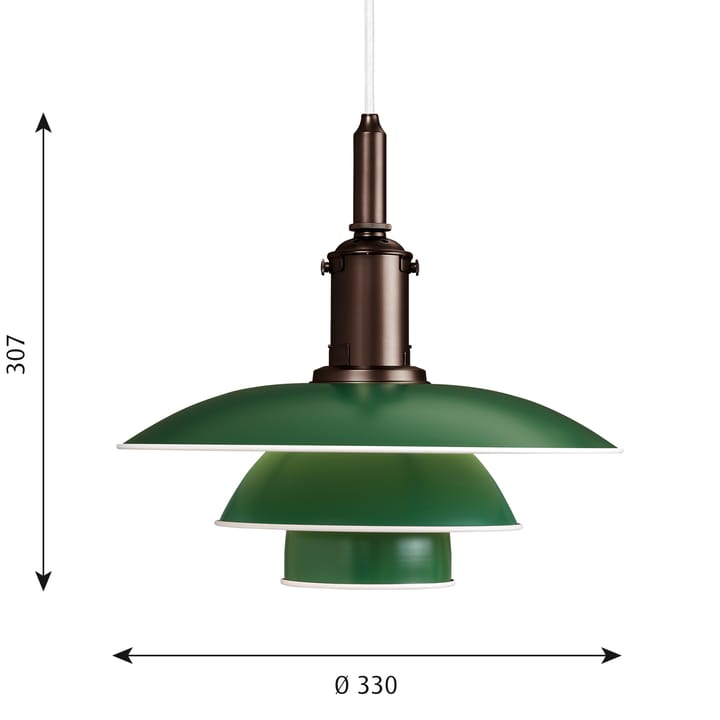 PH 3½-3 hanglamp, Groen Louis Poulsen