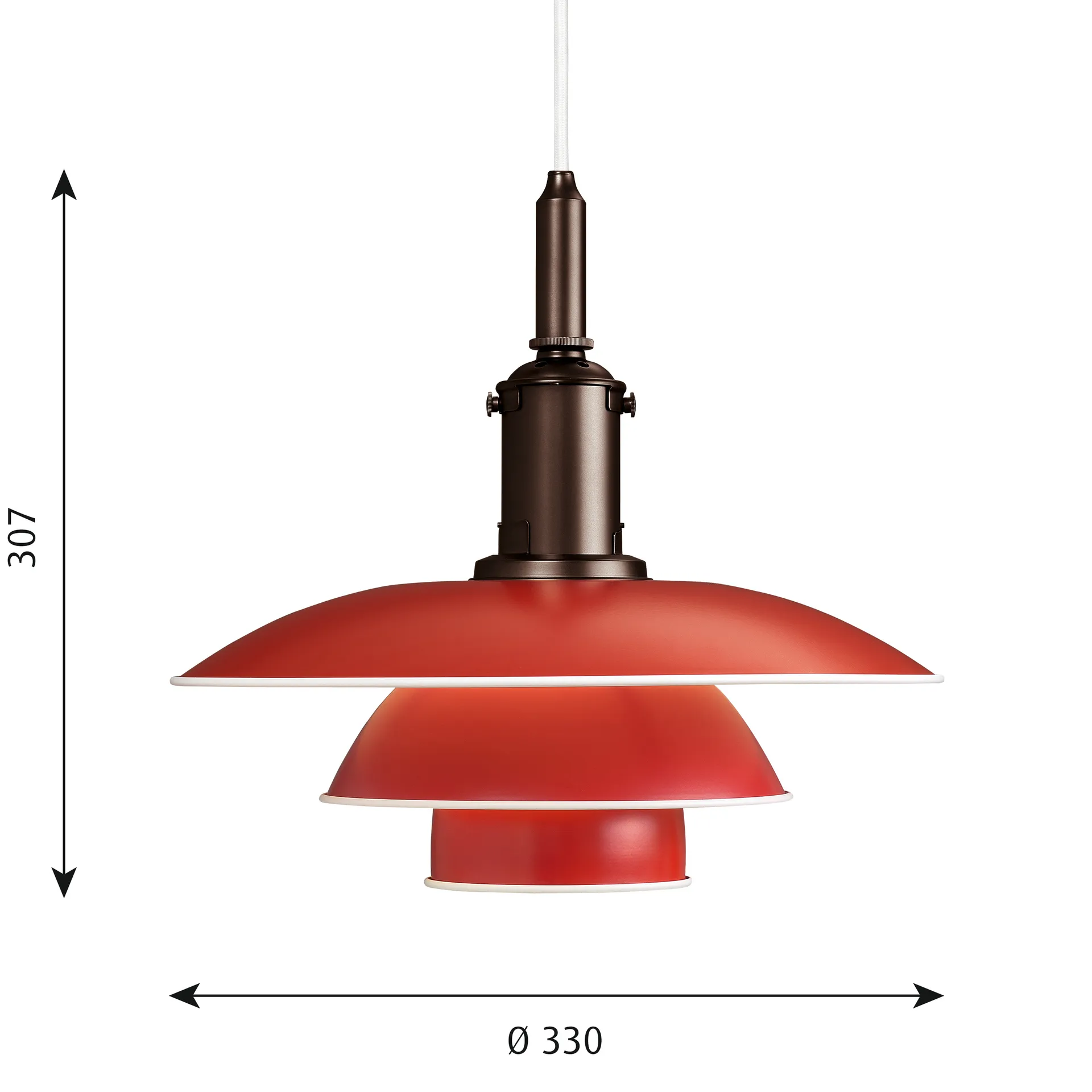 PH 3½-3 hanglamp, Rood Louis Poulsen