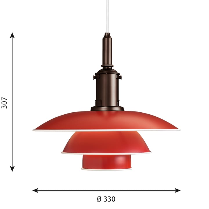 PH 3½-3 hanglamp, Rood Louis Poulsen