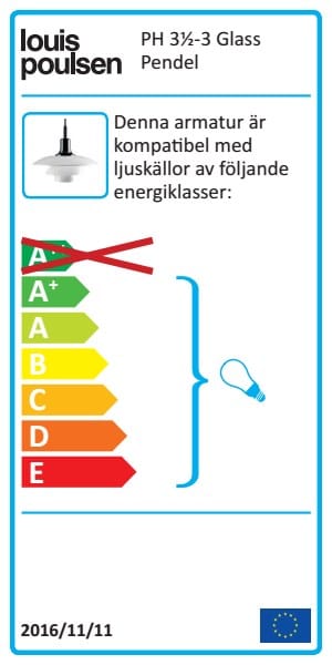 PH 3½-3 opaalglas hanglamp, Zwart Louis Poulsen