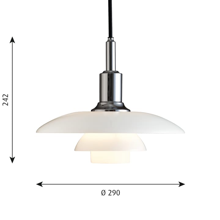 PH 3/2 hanglamp, Chroom Louis Poulsen