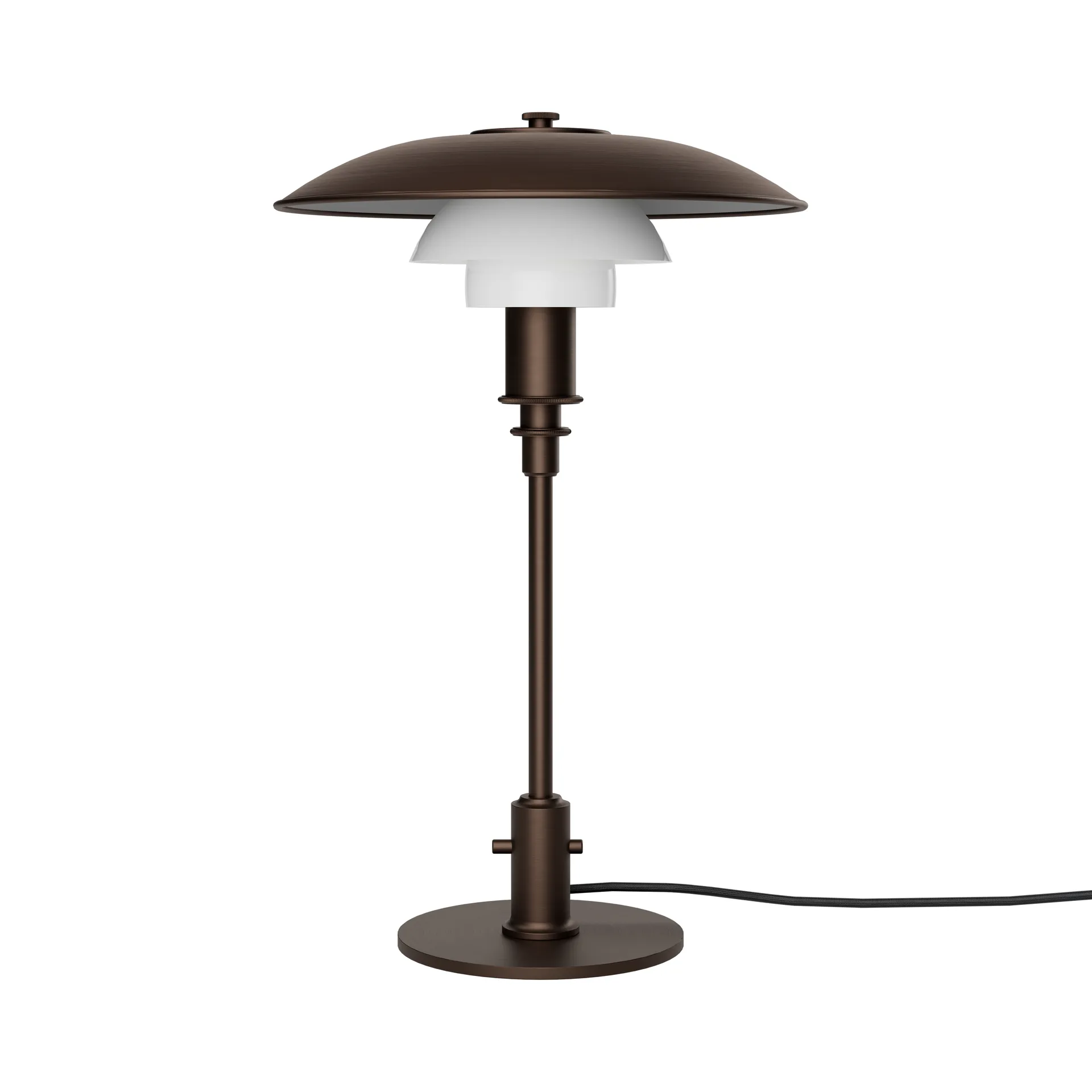 PH 3/2 Luna tafellamp, Aged brass-opaalglas Louis Poulsen