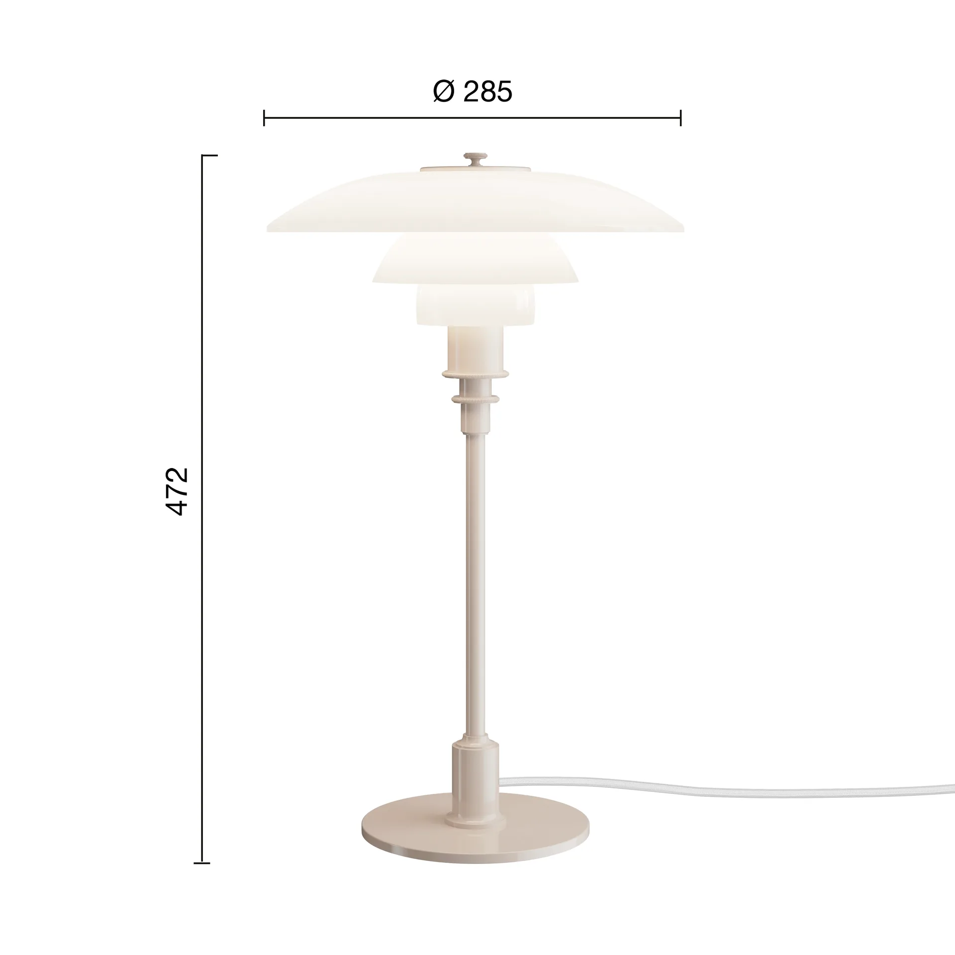 PH 3/2 tafellamp, Glossy beige Louis Poulsen