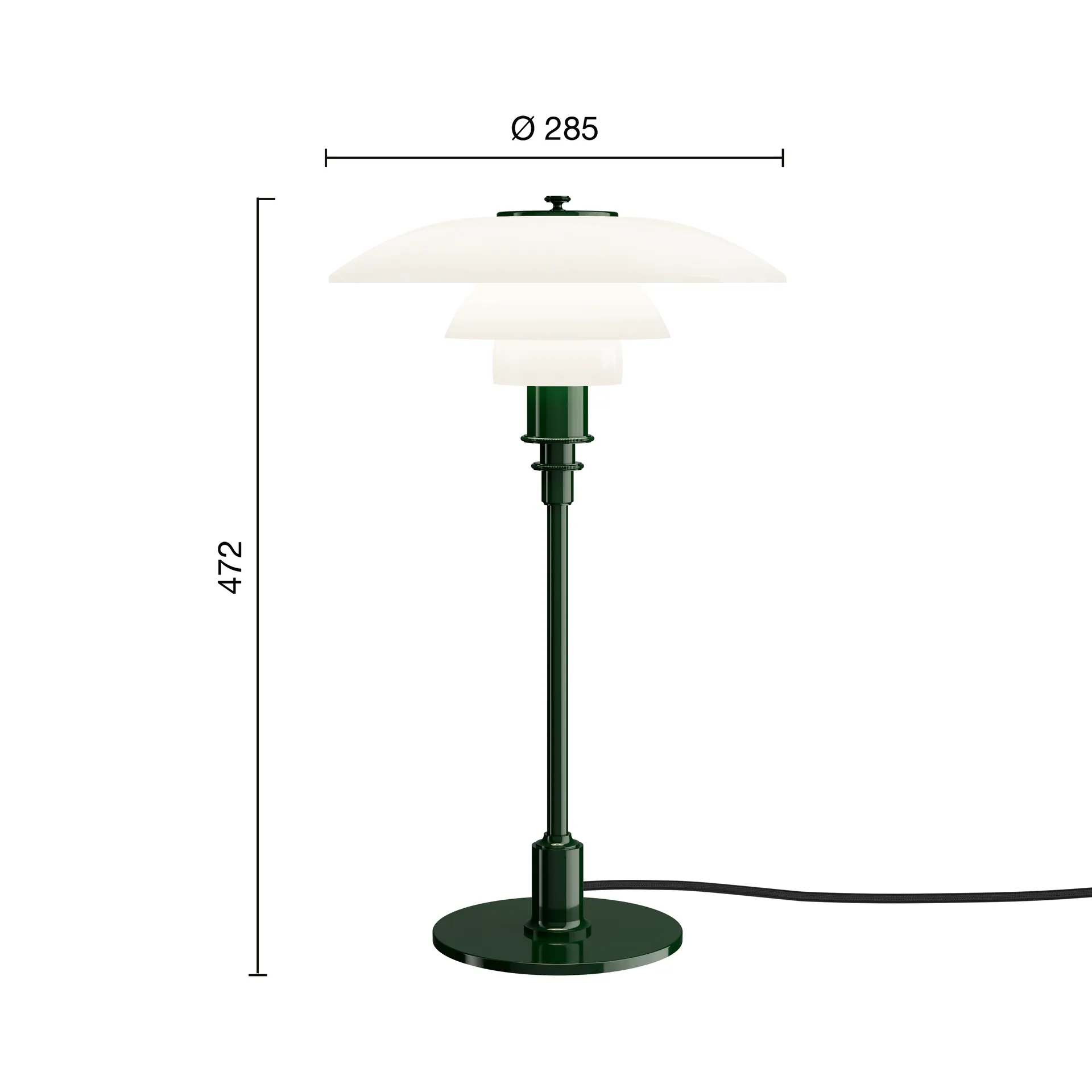 PH 3/2 tafellamp, Glossy deep green Louis Poulsen