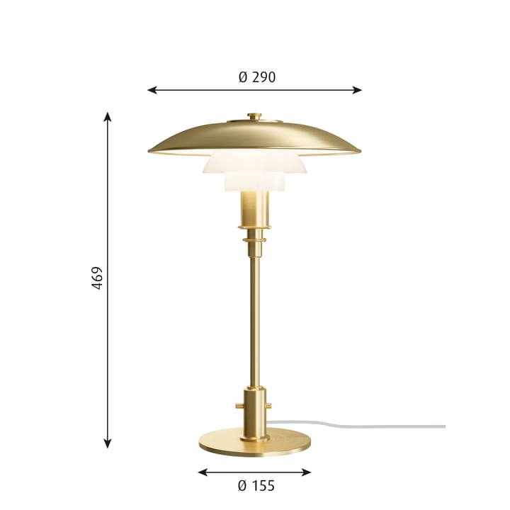 PH 3/2 tafellamp Limited Edition, Messing-opaalglas Louis Poulsen
