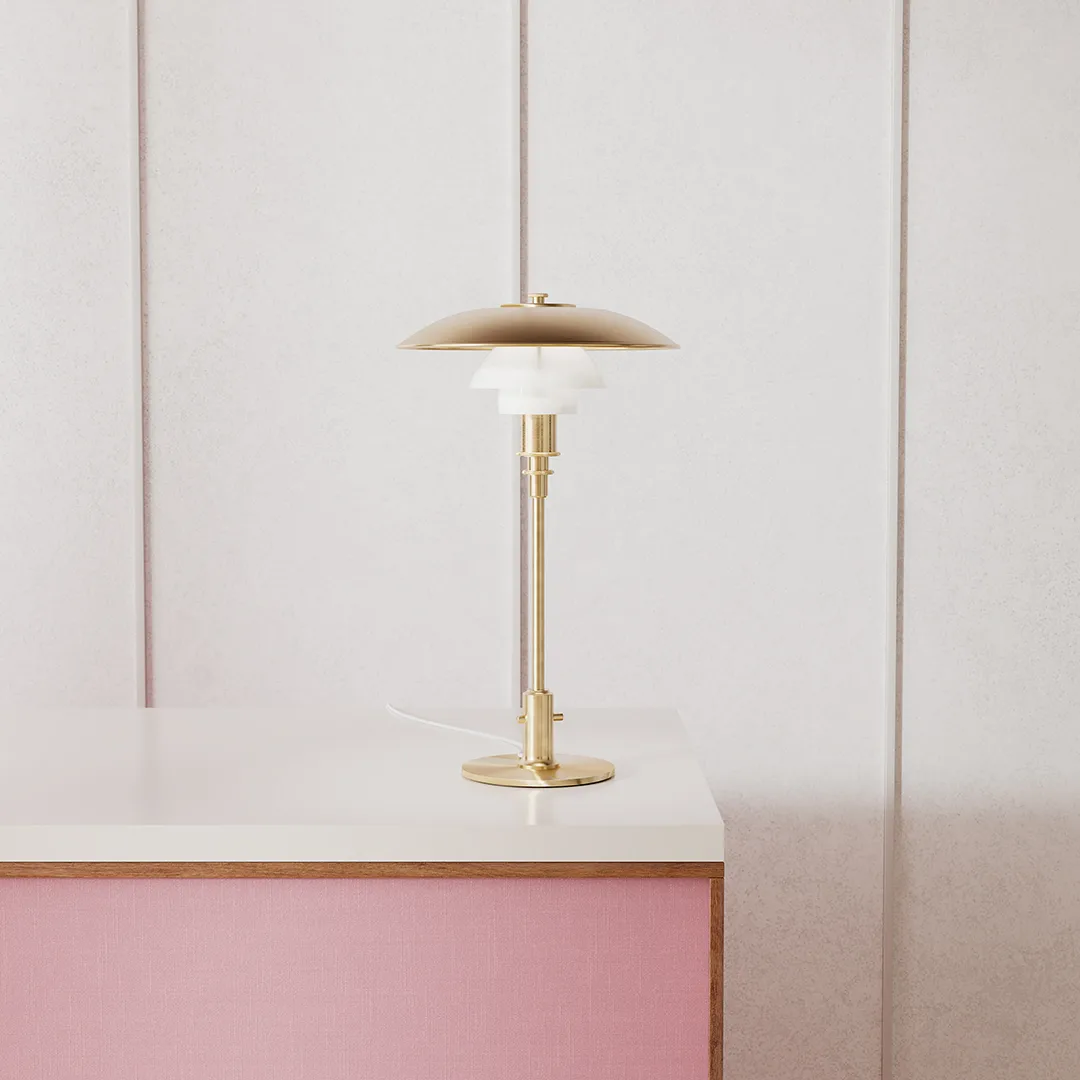 PH 3/2 tafellamp Limited Edition, Messing-opaalglas Louis Poulsen