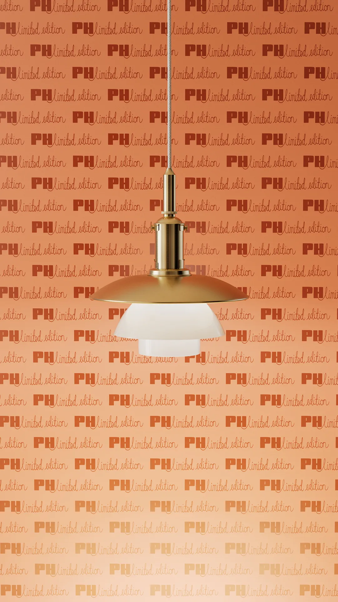 PH 3/3 hanglamp Limited Edition, Messing-opaalglas Louis Poulsen