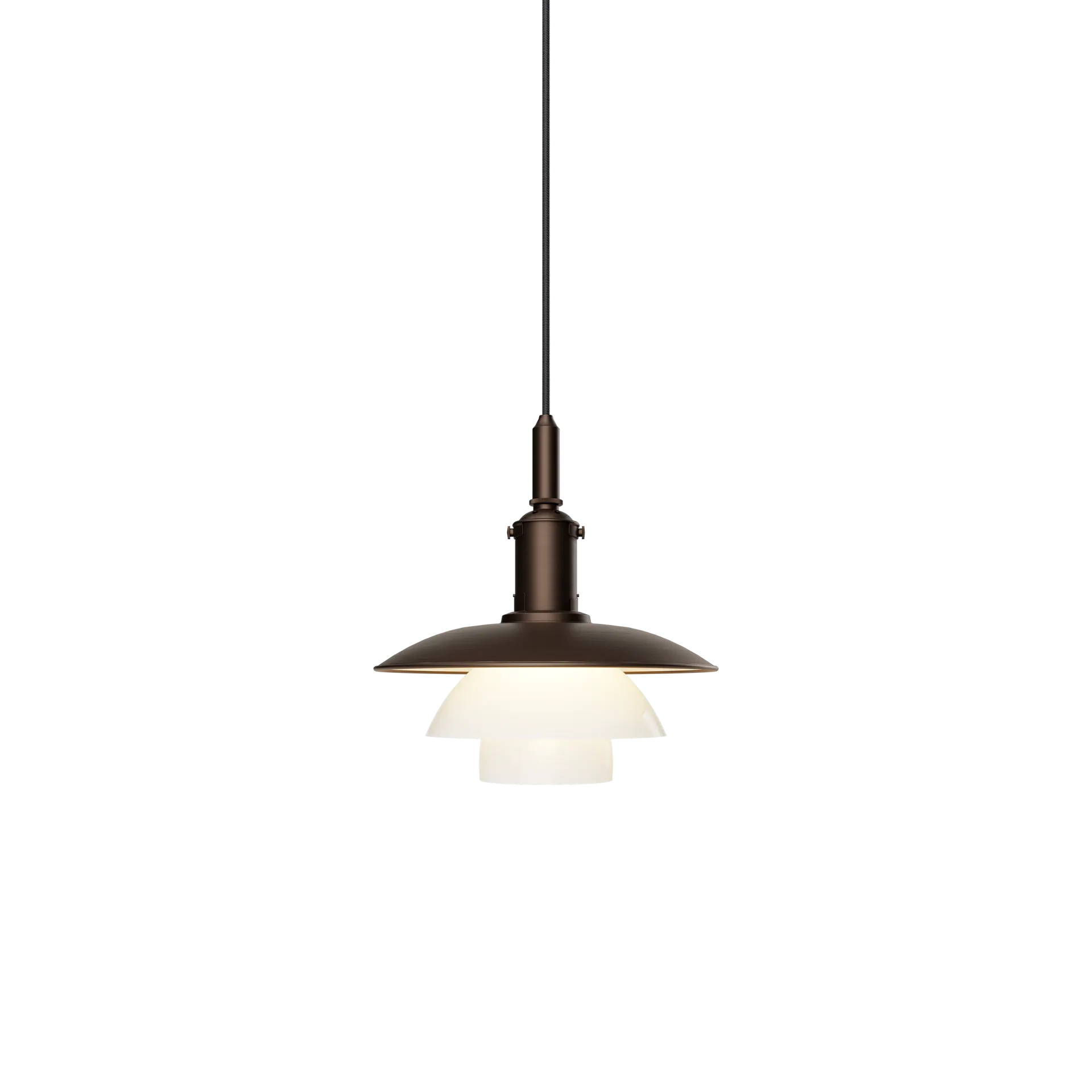 PH 3/3 Luna hanglamp, Aged brass-opaalglas Louis Poulsen