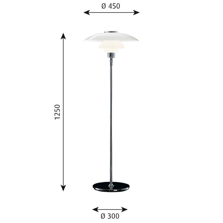 PH 4½-3½ vloerlamp, Chroom Louis Poulsen