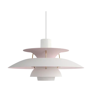PH 5 Anniversary edition hanglamp - Matte white-pale rose - Louis Poulsen