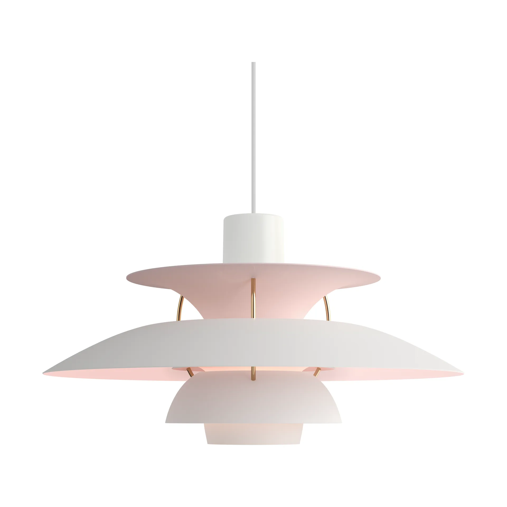 PH 5 Anniversary edition hanglamp, Matte white-pale rose Louis Poulsen