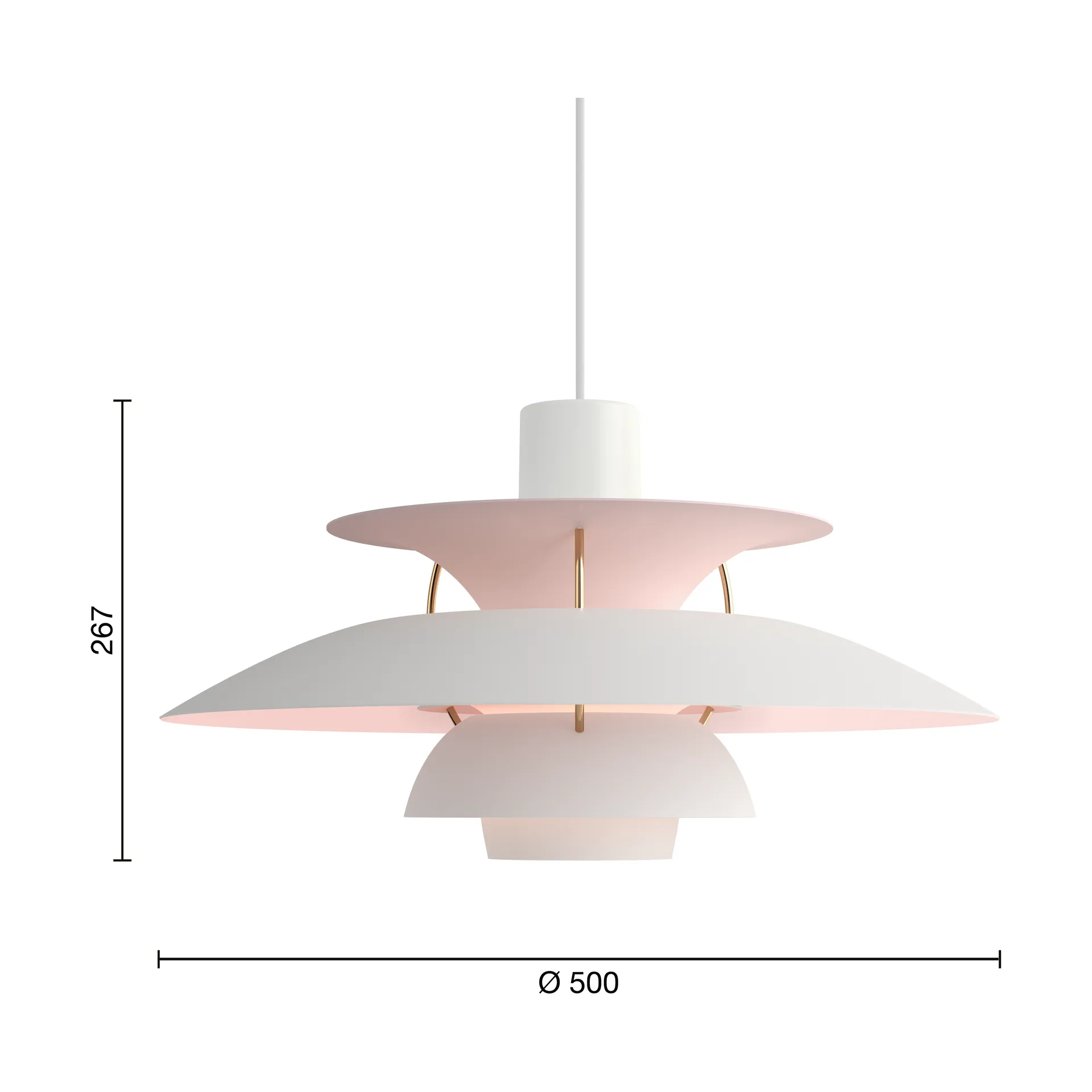 PH 5 Anniversary edition hanglamp, Matte white-pale rose Louis Poulsen