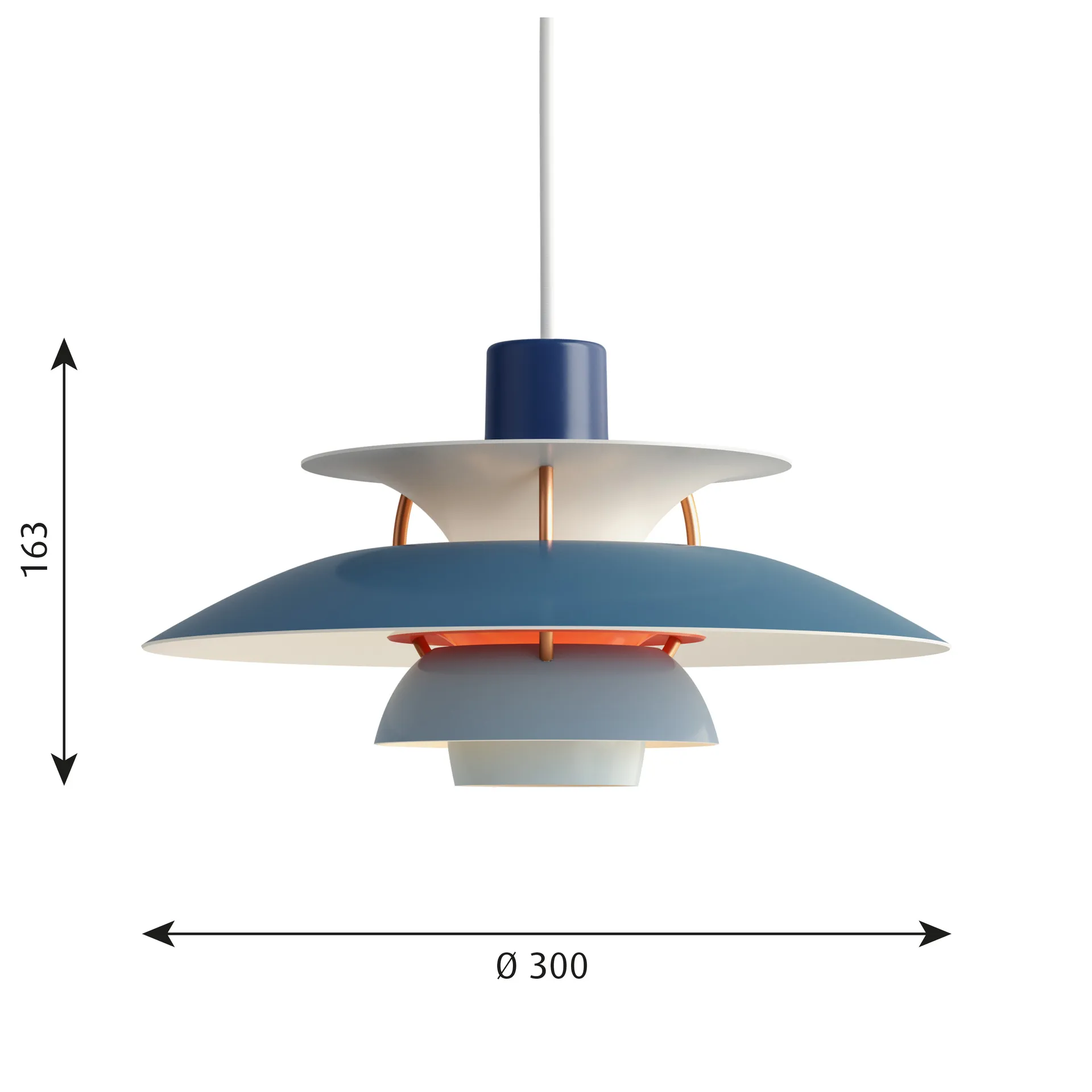 PH 5 hanglamp, Ø300, Blauw Louis Poulsen