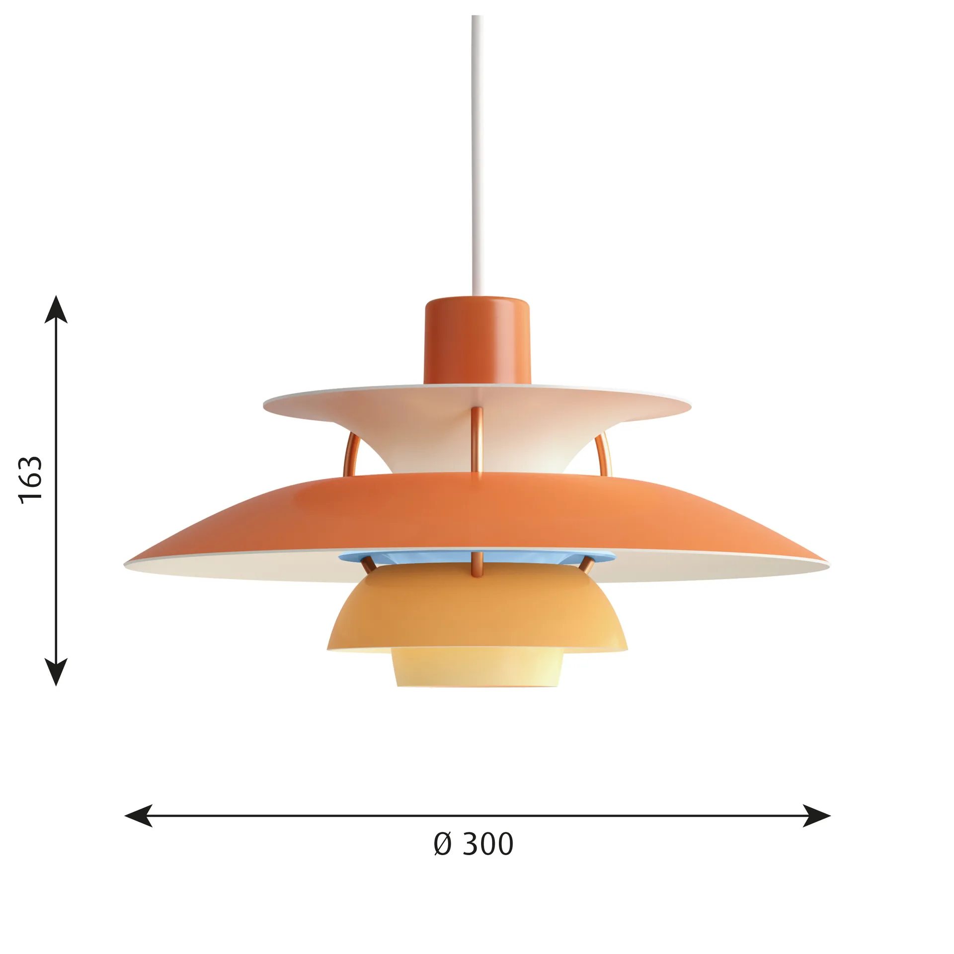 PH 5 hanglamp, Ø300, Oranje Louis Poulsen