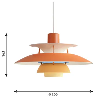 PH 5 hanglamp - Ø300, Oranje - Louis Poulsen