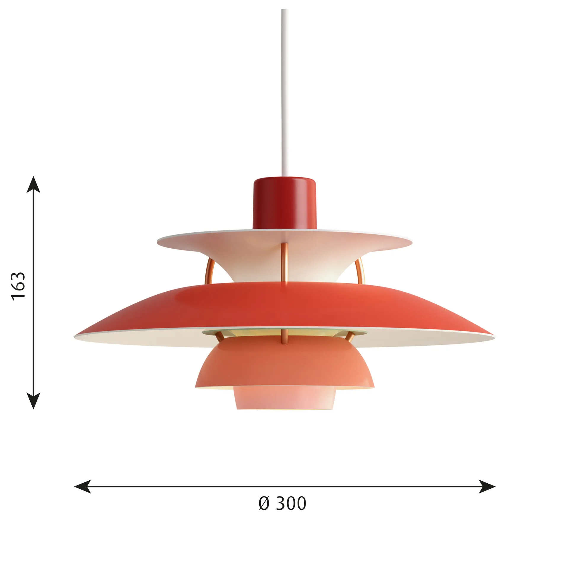 PH 5 hanglamp, Ø300, Rood Louis Poulsen