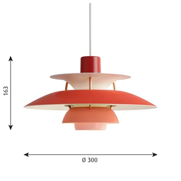 PH 5 hanglamp - Ø300, Rood - Louis Poulsen