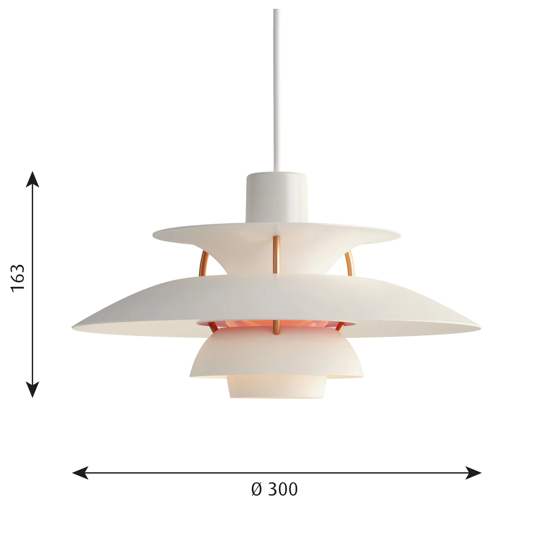 PH 5 hanglamp, Ø300, Wit moderne Louis Poulsen