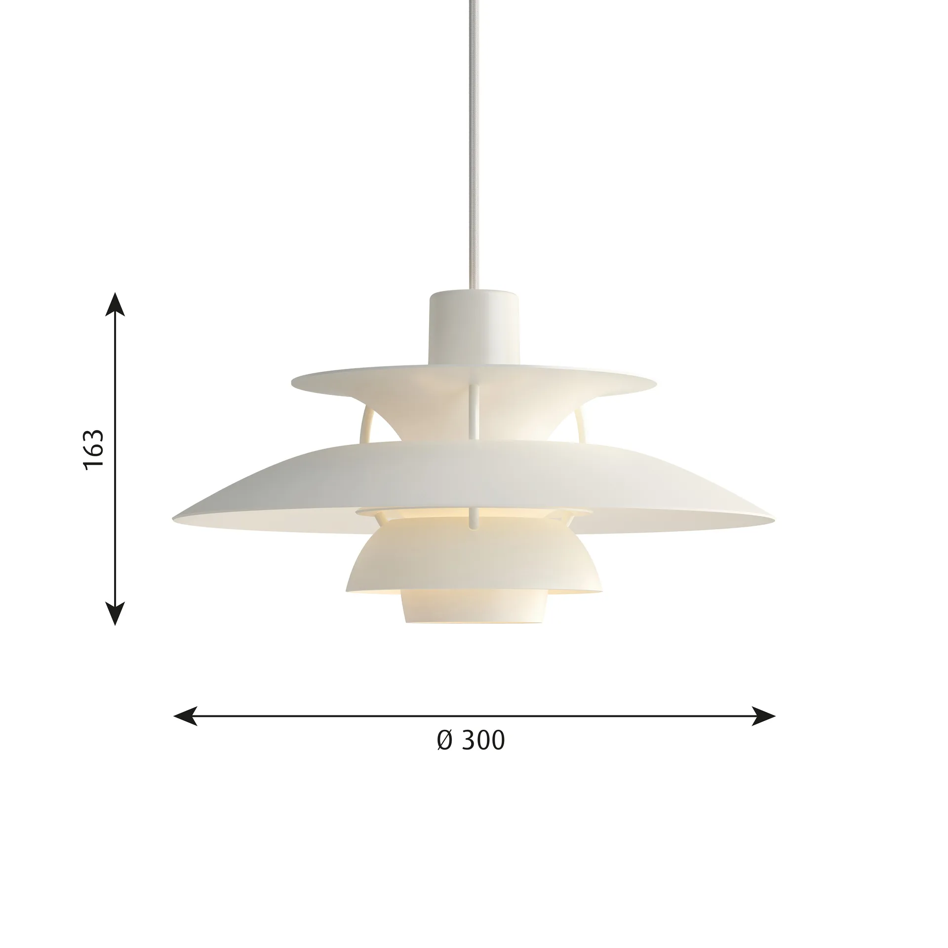 PH 5 hanglamp, Ø300, Wit Louis Poulsen