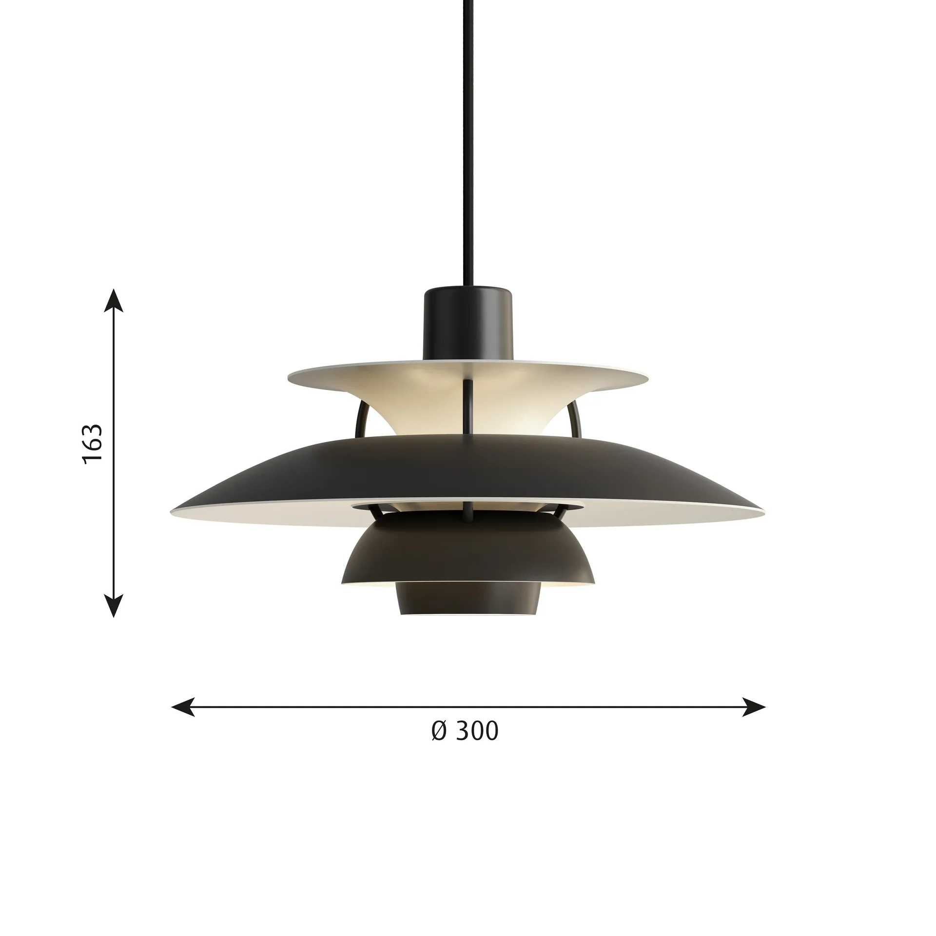 PH 5 hanglamp, Ø300, Zwart Louis Poulsen