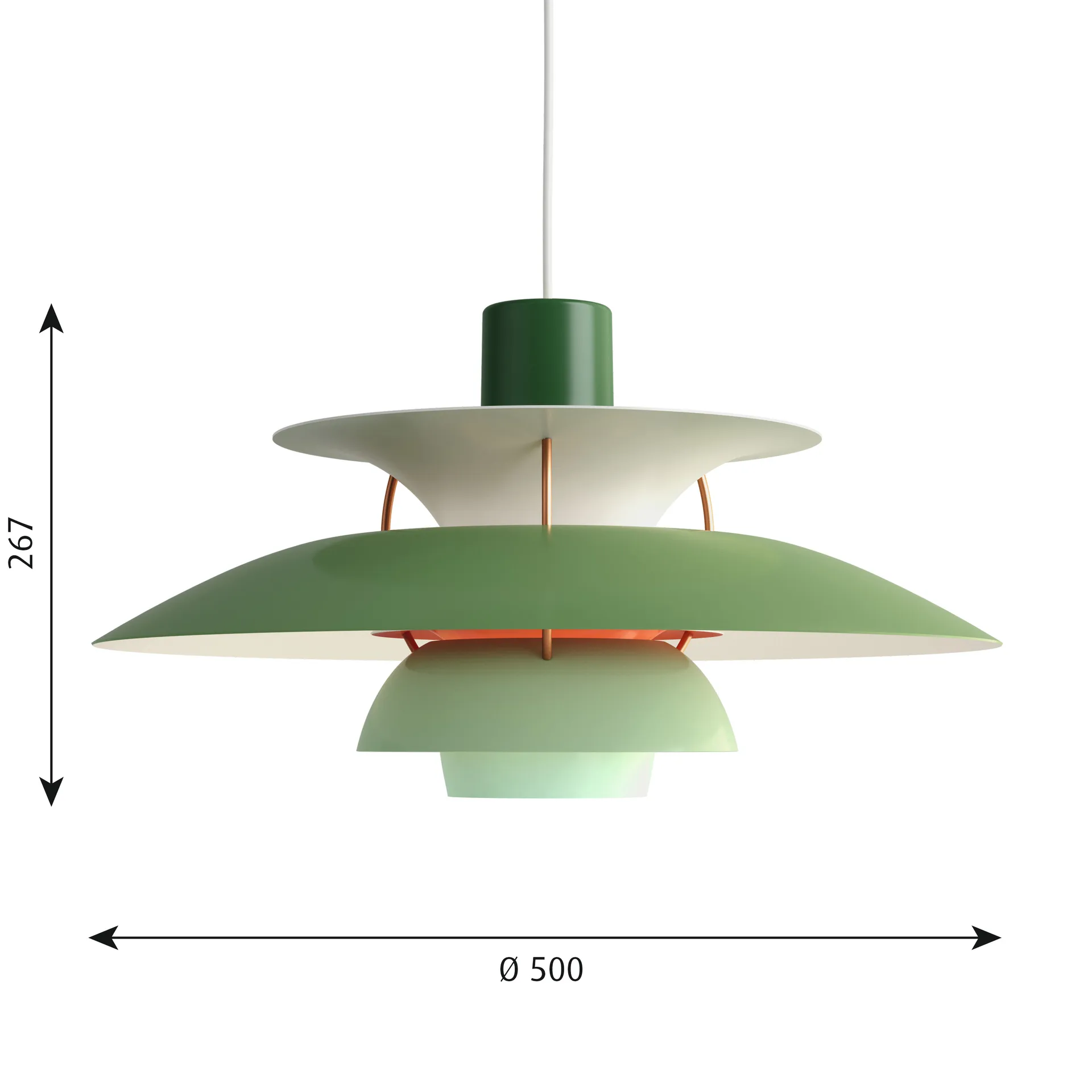 PH 5 hanglamp, Ø500, Groen Louis Poulsen