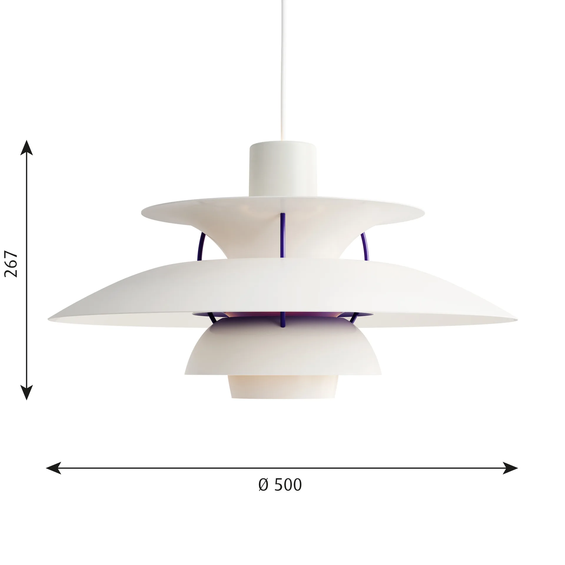 PH 5 hanglamp, Ø500, Klassiek wit Louis Poulsen