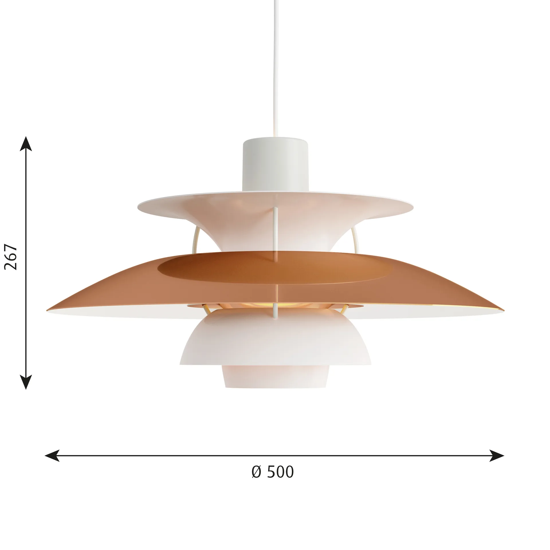 PH 5 hanglamp, Ø500, Koper Louis Poulsen