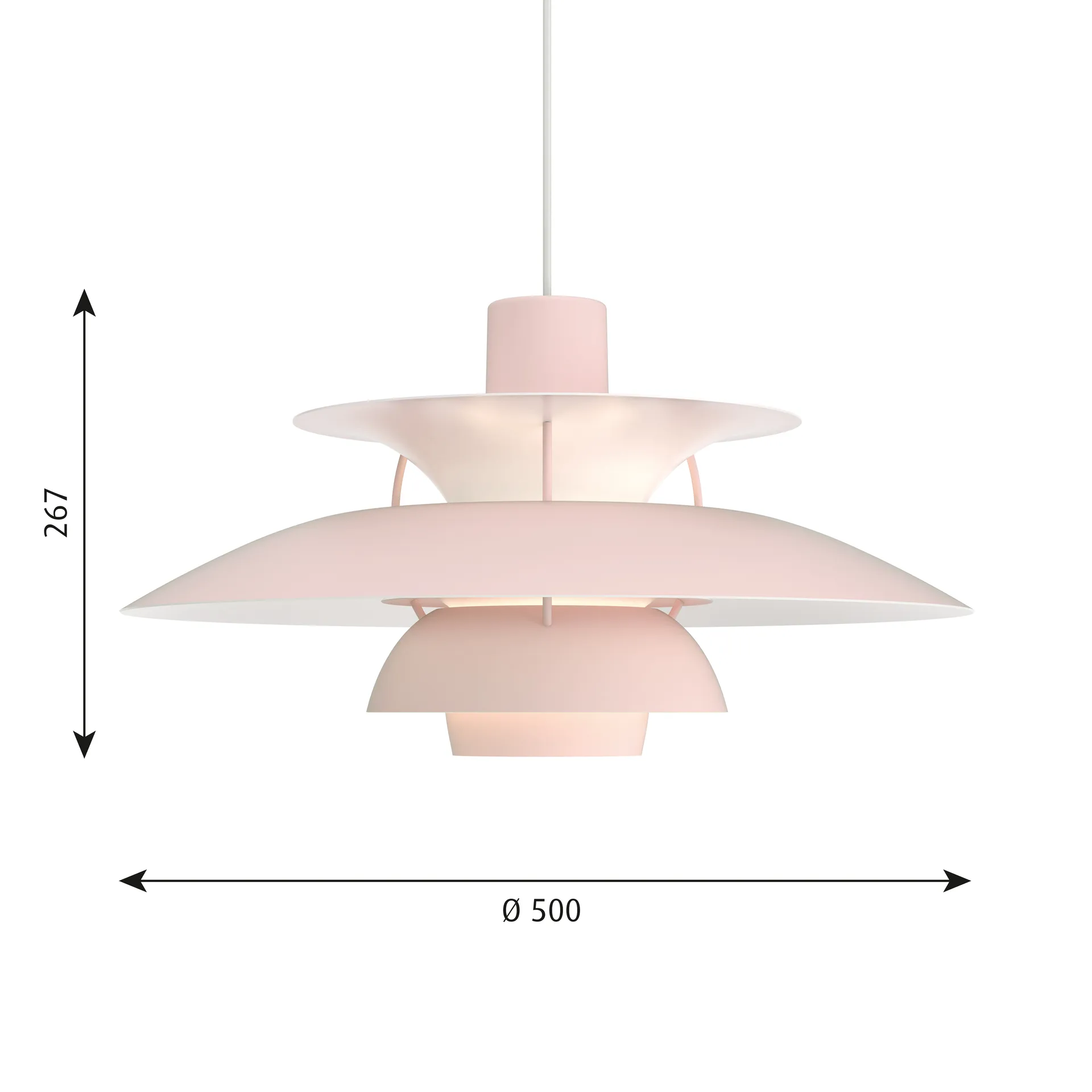 PH 5 hanglamp, Ø500, Lichtroze Louis Poulsen