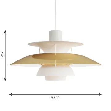 PH 5 hanglamp - Ø500, Messing - Louis Poulsen