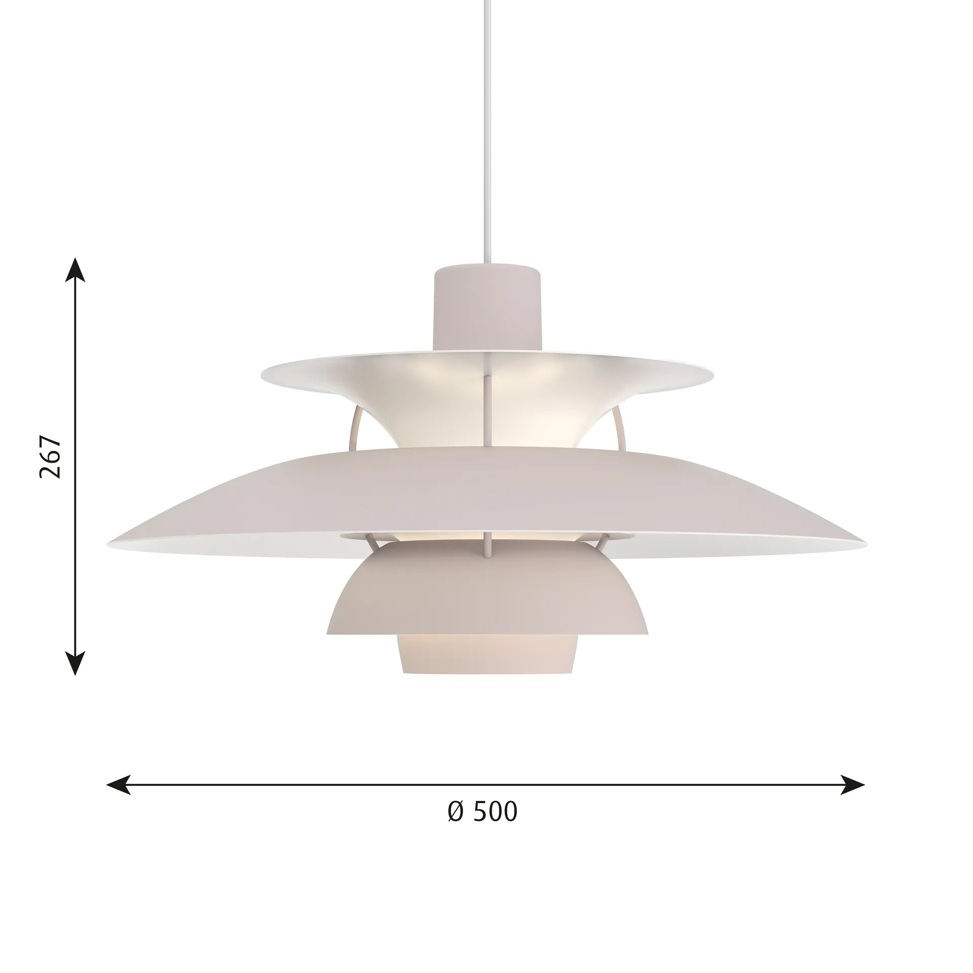 PH 5 hanglamp, Ø500, Oestergrijs Louis Poulsen