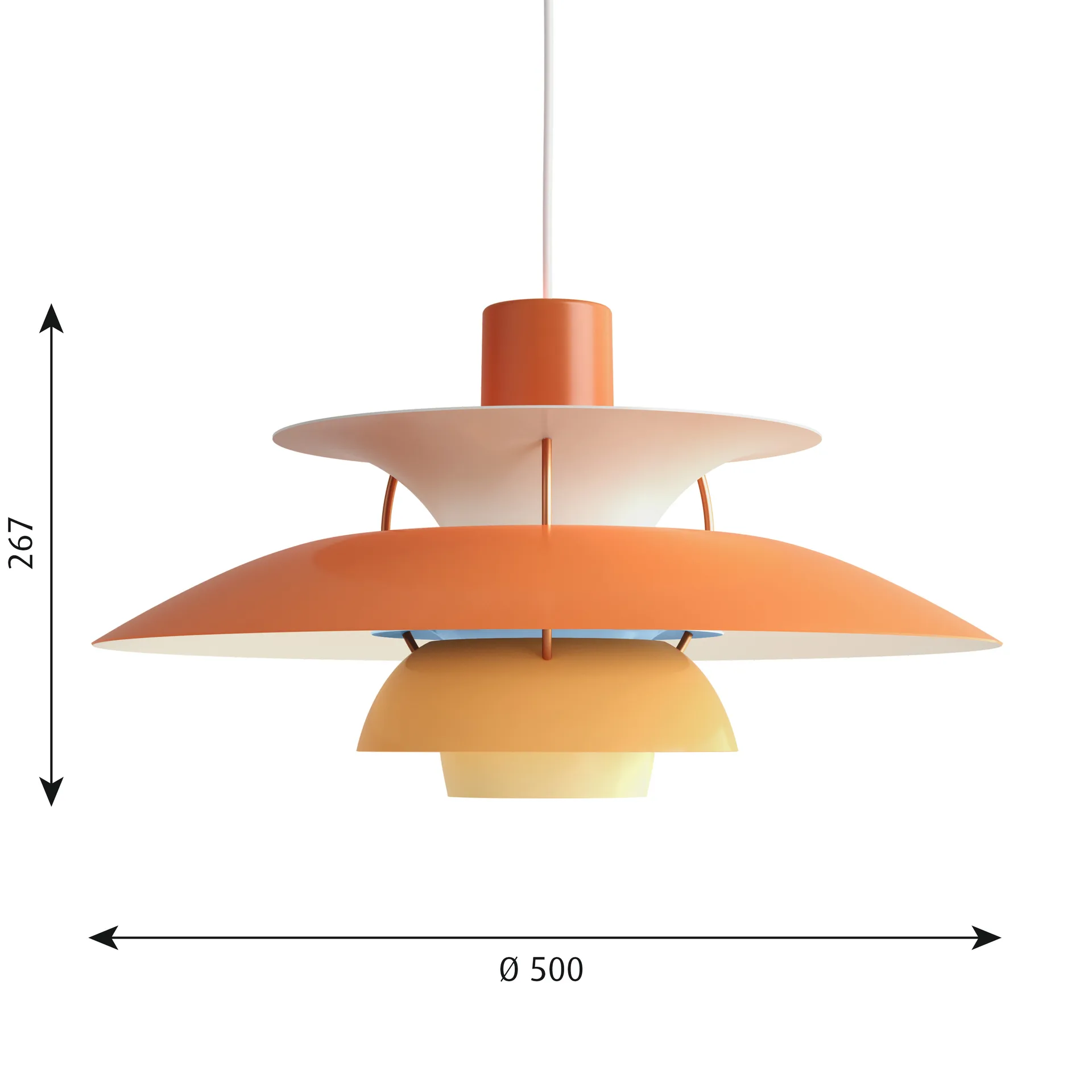 PH 5 hanglamp, Ø500, Oranje Louis Poulsen