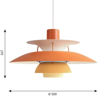 PH 5 hanglamp - Ø500, Oranje - Louis Poulsen