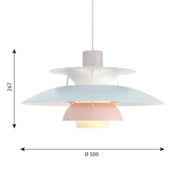 PH 5 hanglamp - Ø500, Pastel-oestergrijs-blauw-roze - Louis Poulsen