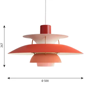 PH 5 hanglamp - Ø500, Rood - Louis Poulsen