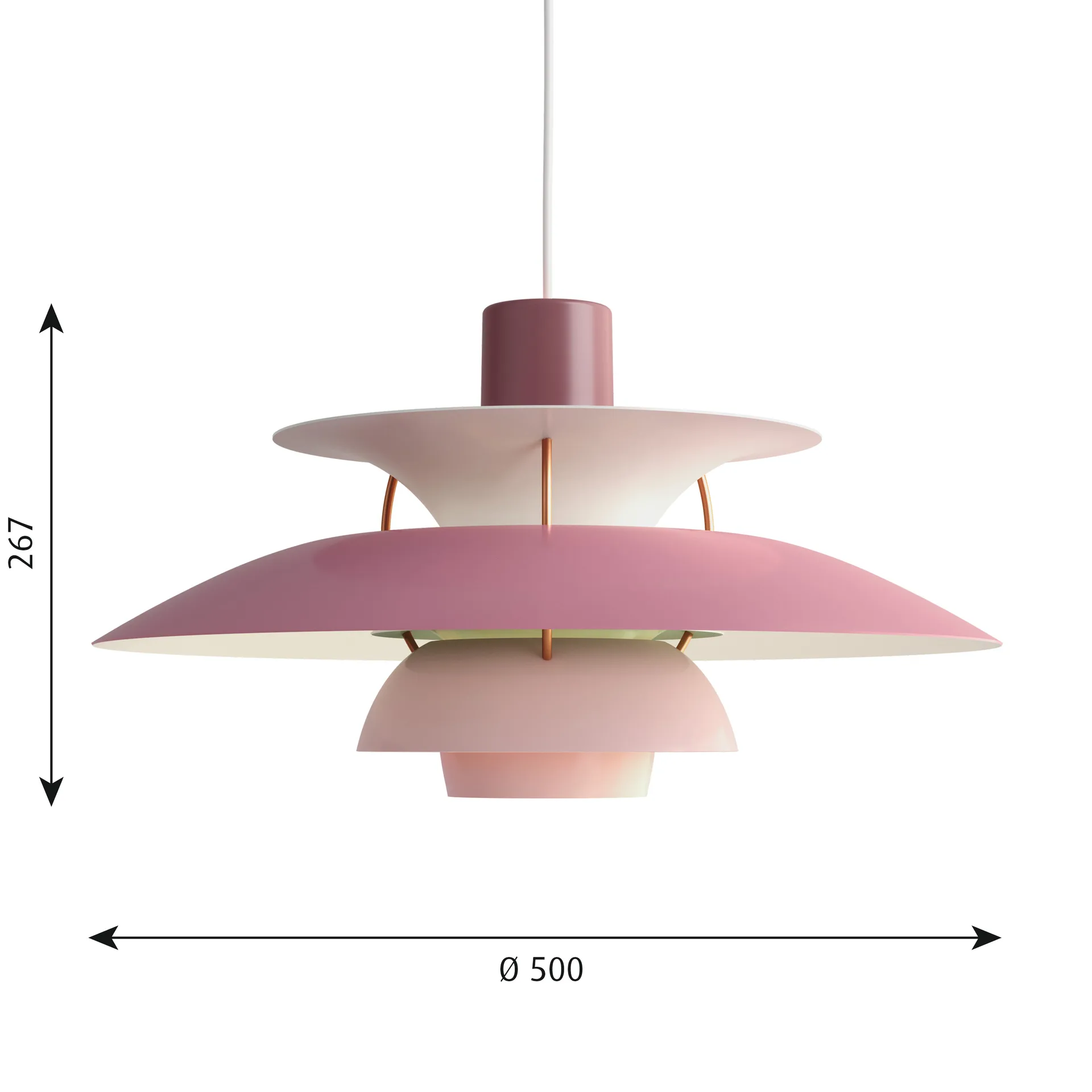 PH 5 hanglamp, Ø500, Roze Louis Poulsen