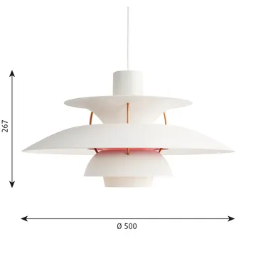 PH 5 hanglamp - Ø500, Wit - Louis Poulsen