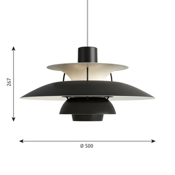 PH 5 hanglamp - Ø500, Zwart - Louis Poulsen