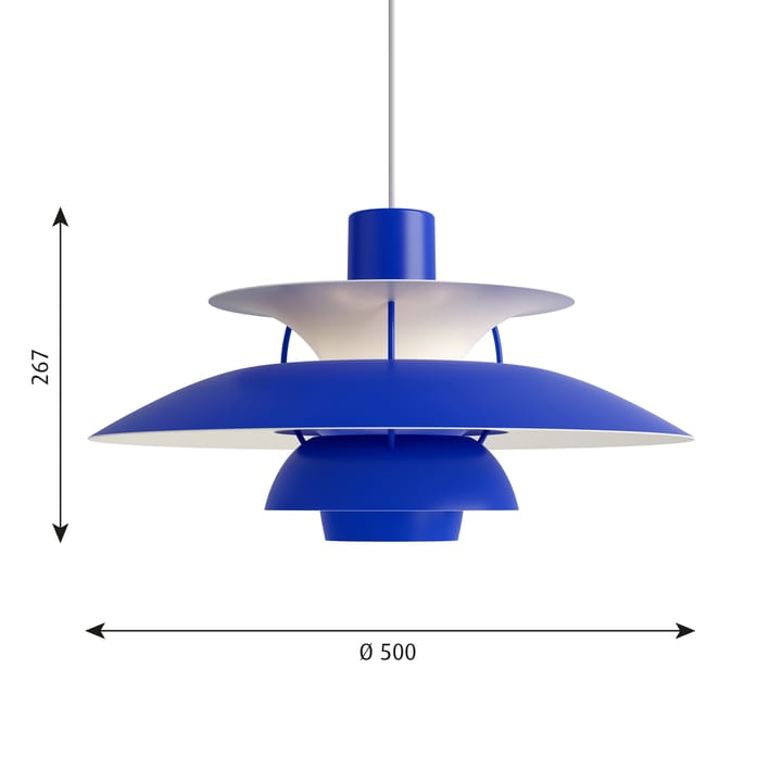 PH 5 hanglamp monochroom, Blauw Louis Poulsen