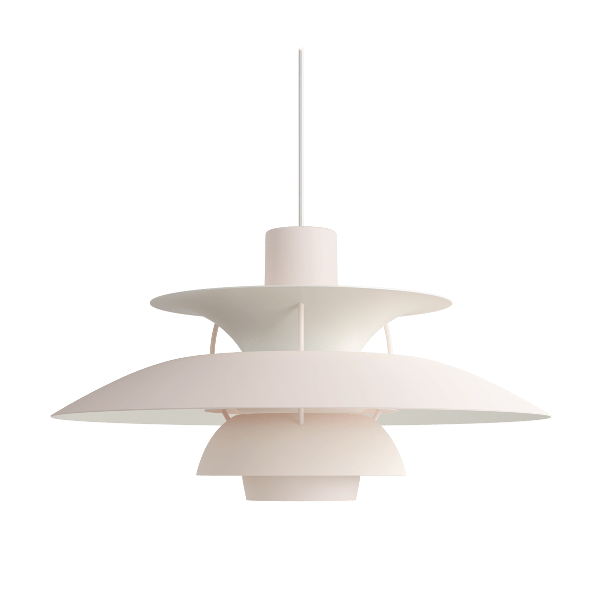 Louis Poulsen PH 5 hanglamp monochroom Pale blush | Scandinavisch Interieur | Hanglampen | Roze