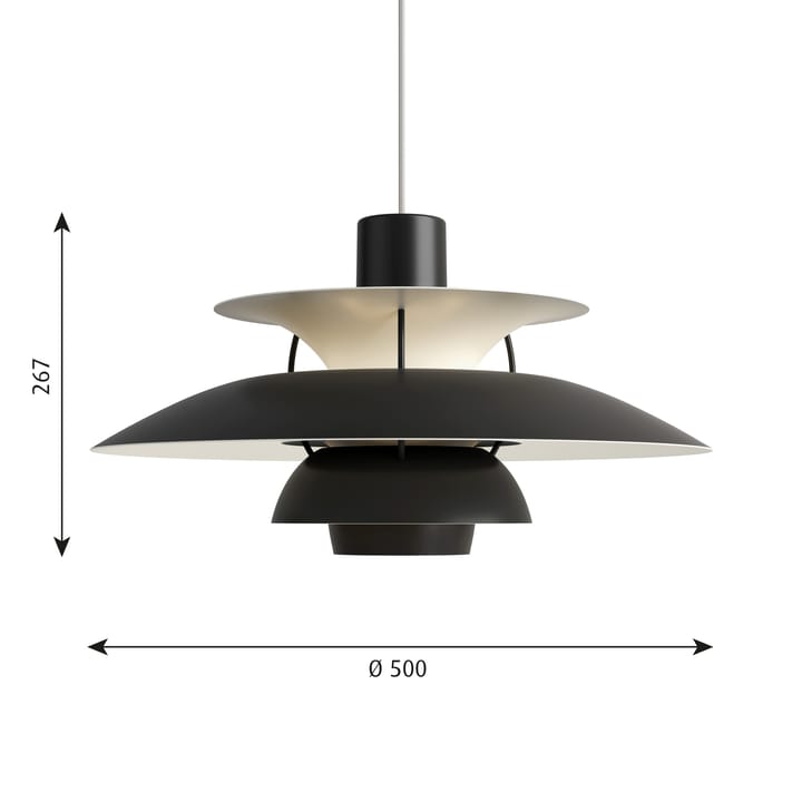 PH 5 hanglamp monochroom, Zwart Louis Poulsen