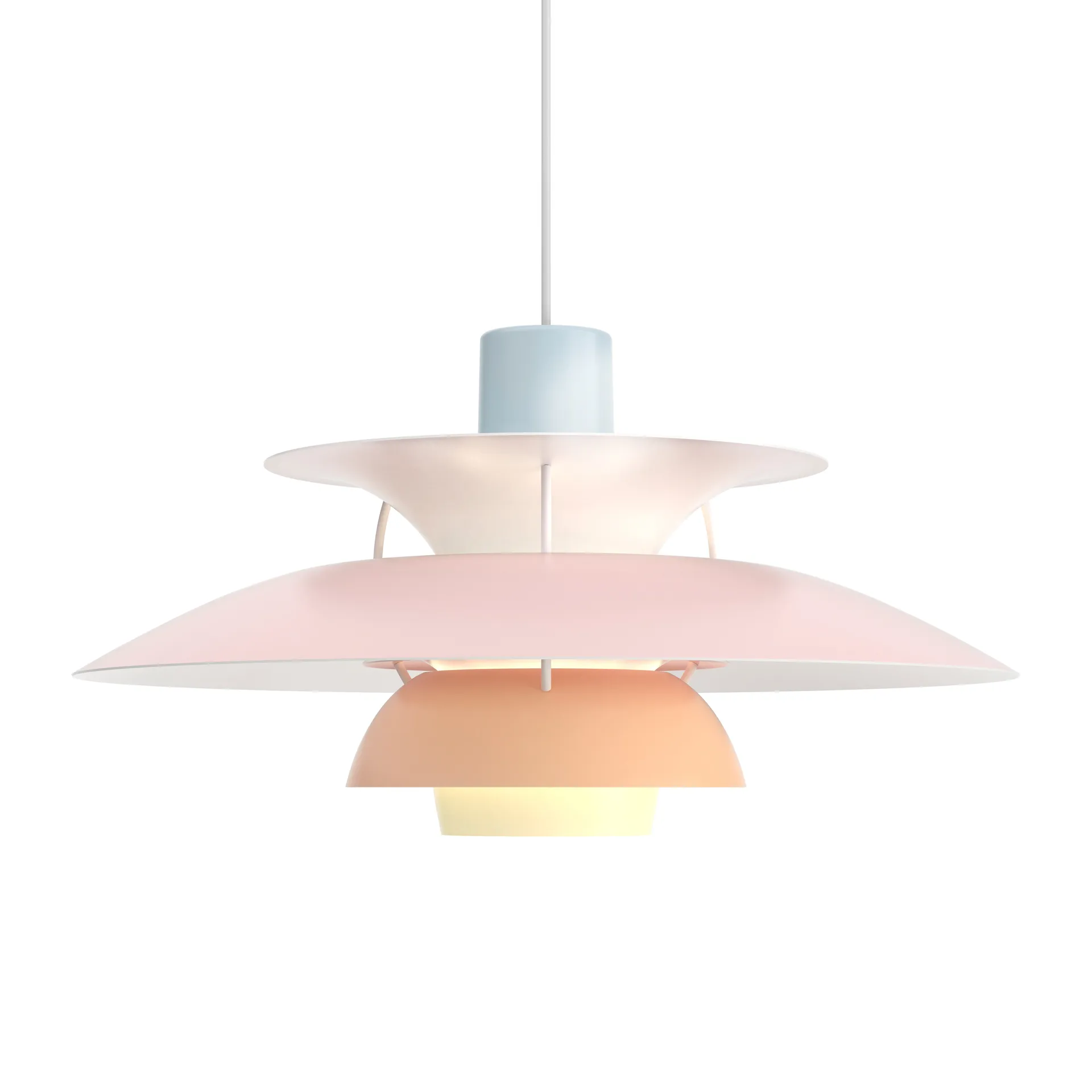 PH 5 hanglamp, Pastel-blauw-roze-perzik Louis Poulsen